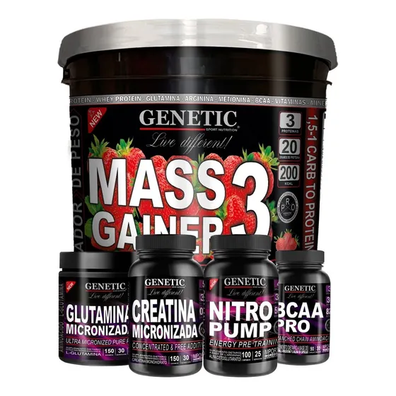 Anabol 5 Gainer 4,5 Glutamina Arginina Bcaa Creatina Genetic