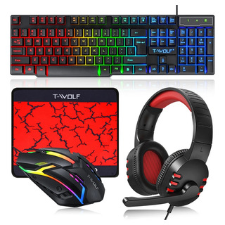 Kit Teclado Mouse Game Profesional Alfombrilla Y Auriculares Kit Teclado Mouse Game Profesional Alfombrilla Y Auriculares