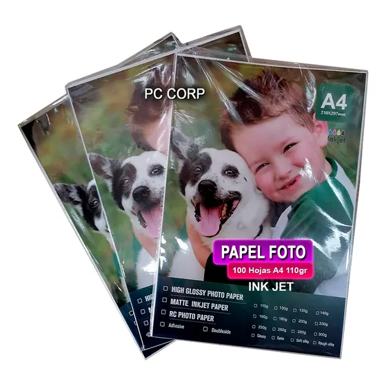 Papel Foto De 115gr  A4  100 Hojas Papel Fotográfico