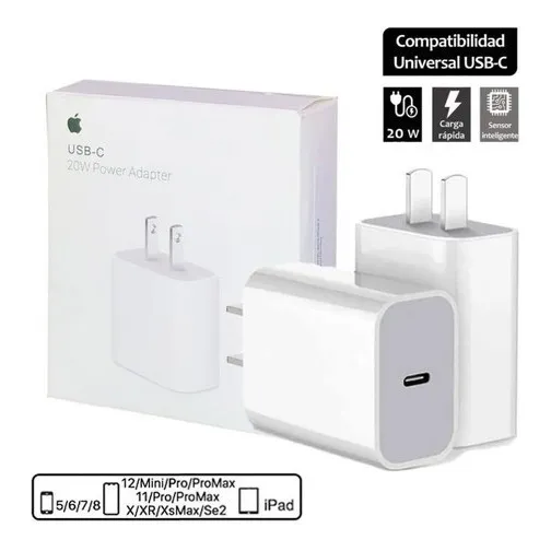 Cubo Cargador Rapido Usb C 20w Apple Original iPhone iPad 