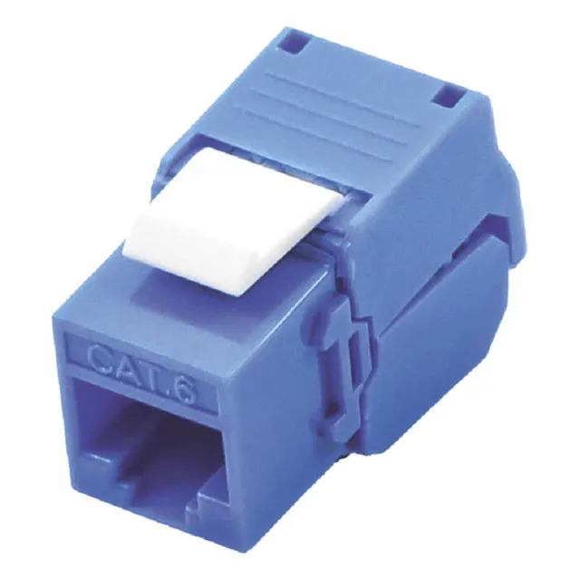 Conector Jack Cat6, Azul Toolless 10pzas, Lp-kj-610-ttbu