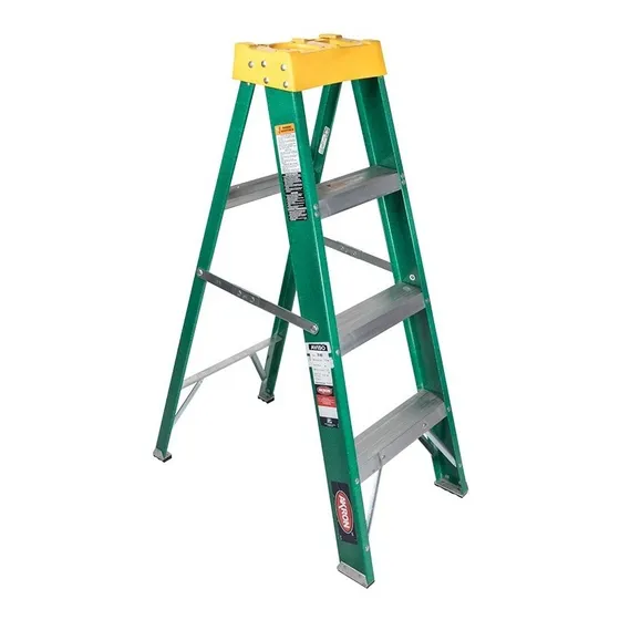 Escalera Fibra De Vidrio Akron 3 Esc 77-87 Color Verde