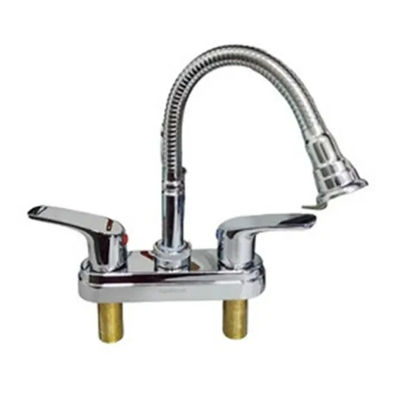 Llave Grifo Lavamanos Doble Cuello Extensible 4puLG 10cm