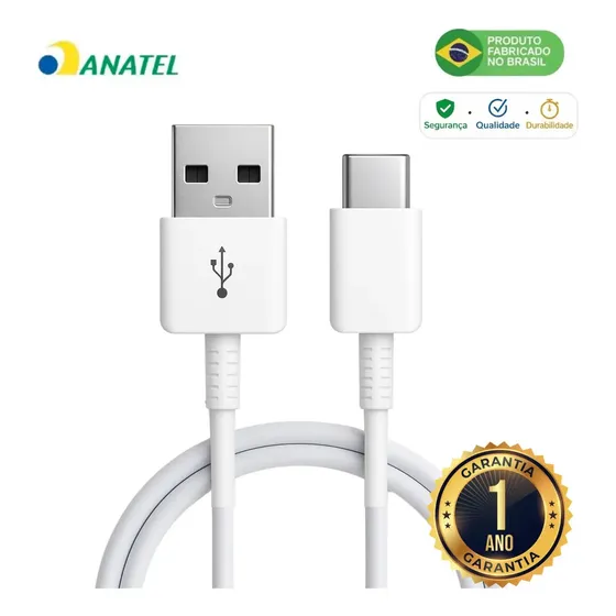 Cabo Carregador Usb-C Para Samsung A04 A05 A06 A07 A14 A15 A16 A17 A24 A25 A26 A27 A54 A55 A56 A57 Tramissão De Dados Carga Rápida