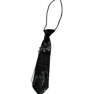 Corbata Estrecha Para Mujer, Estilo Harajuku, Con Cadena Met Corbata Estrecha Para Mujer, Estilo Harajuku, Con Cadena Met