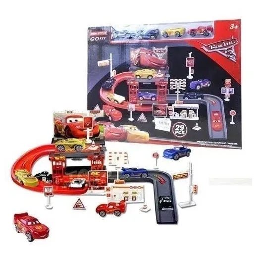 Pista De Carros Cars Mcqueen Juguete Carritos Niño Navidad