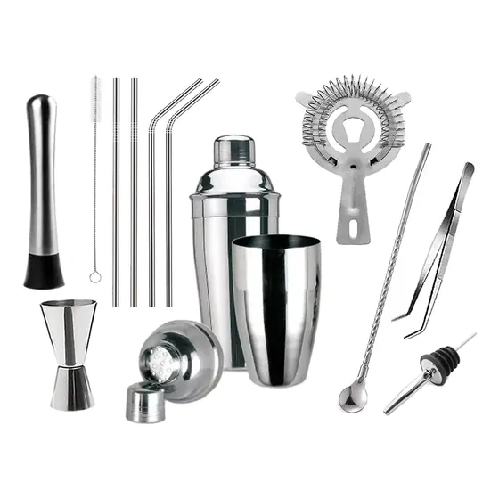 Set Cocteleria Barman Profesional Tragos Acero Inoxidable