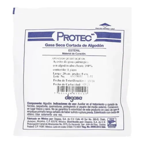Apósito De Gasa 10x10cm Paquete Con 5 Pz  Protec Estéril