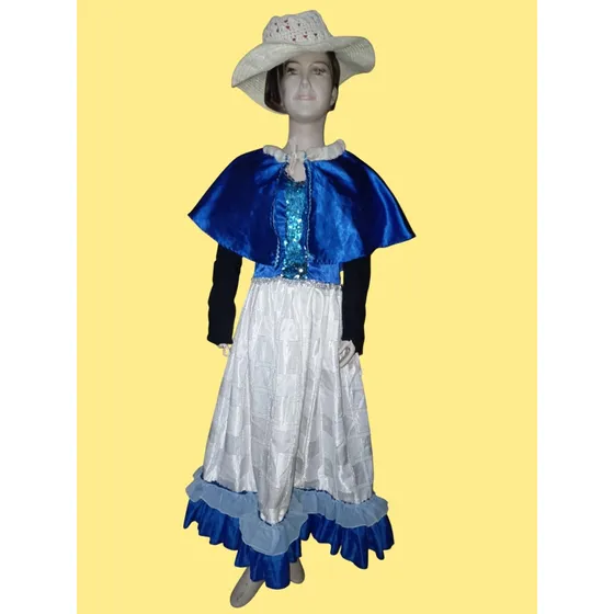 Elegante Traje Dama Antañona De Niña Talla 8-10 Años.