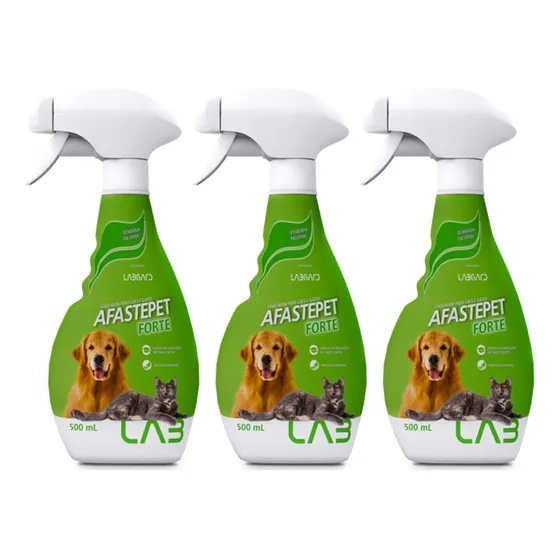 Afastepet Forte 500ml Spray Adestrador Para Cães Gatos - 3x
