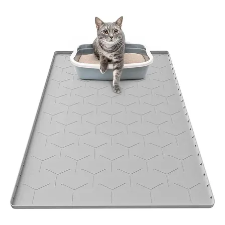 88*62cm Borda Alta Fácil Limpar Tapete Silicone Gatos/pet