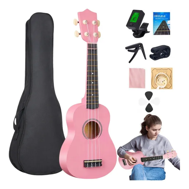 21 In Kit De Ukelele Soprano Acústico 8 Juegos De Accesorios