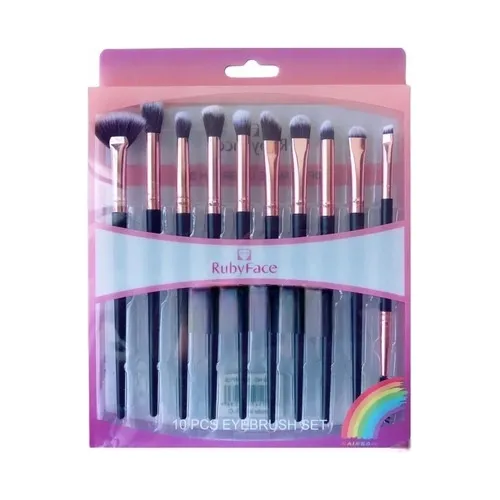 Set 10 Brochas Ojos Difuminar Arcoiris Ruby Face