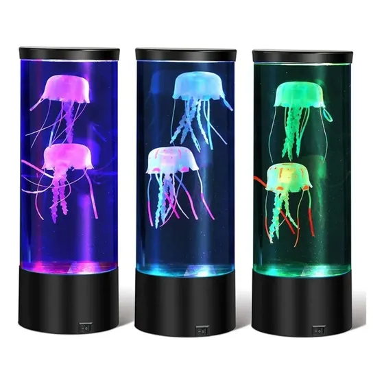 Lampara De Lava De Medusas Led Rgb Usb Tanque Decoracion