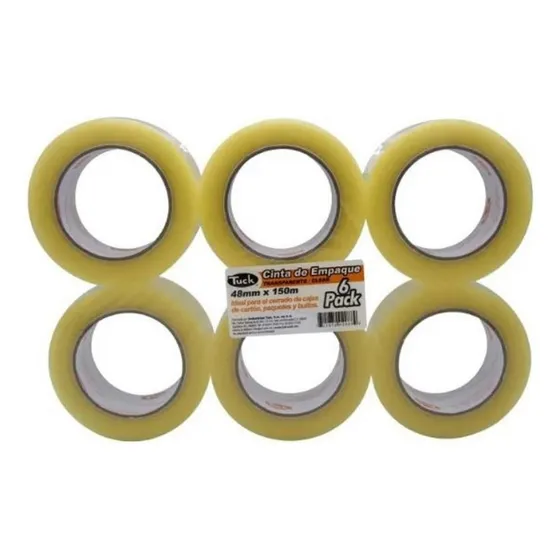 6 Cintas Transparente Tuk De 48mm X 150 Metros Tipo 182 