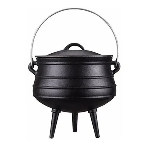Olla De Hierro Fundido Fundicion Con 3 Patas Y Tapa 9,5lts