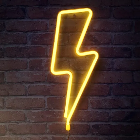 S Batería/usb Operado Neon Letrero Forma Rayo Decoración