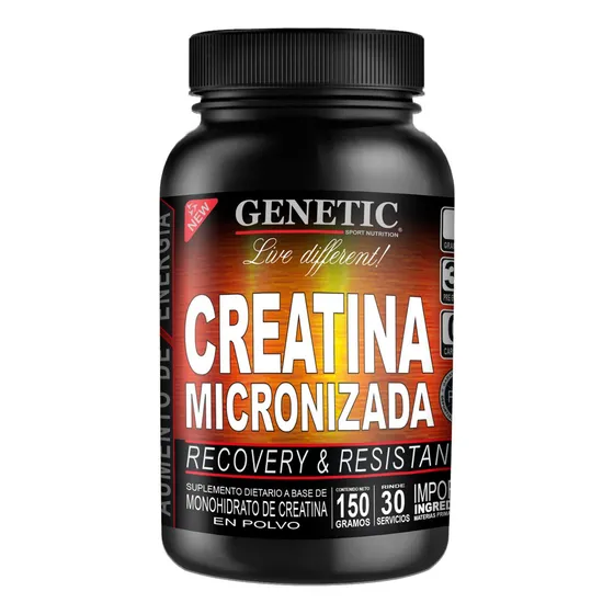 Creatina Micronizada 150 Genetic Crecimiento Muscular Magro Sabor Neutro