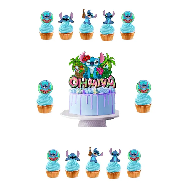 Pack De Toppers Para Torta Y Cupcake Stich 