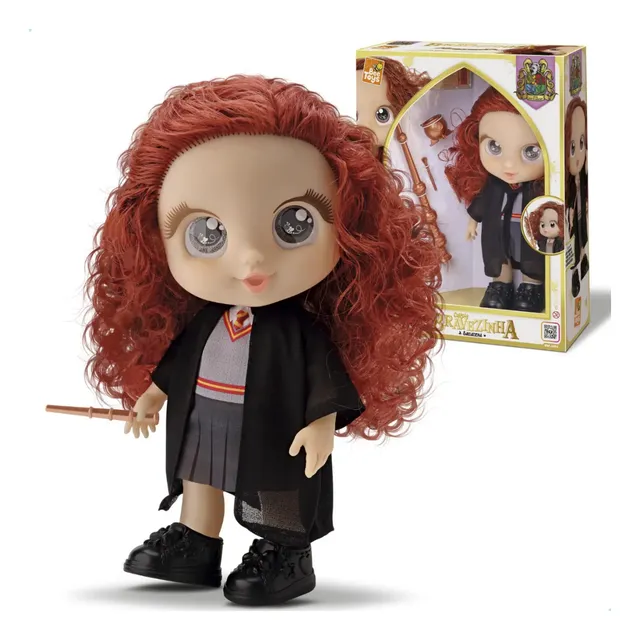Boneca Bruxa Hermione Magia Hogwarts Grifinória Bruxinha