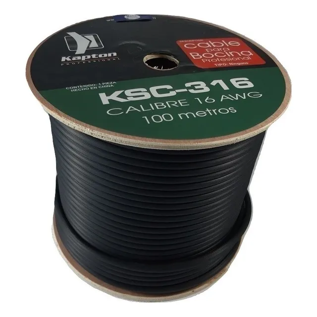 Cable De 2 Cable A 2 Cable Kapton Ksc-316 Negro De 100m