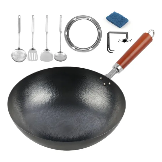 Fondo Redondo Martillado Mano Juego Chino 12.6  7 Cocina