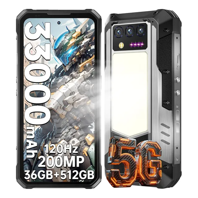 Oukitel Wp100 36gb (12+24) Ram 512gb Rom Celular Resistentes 33000 Mah/66w De Carga Rápida Rugged Smartphone 32+200mp/mtk Dimensity 7300/carga Inversa
