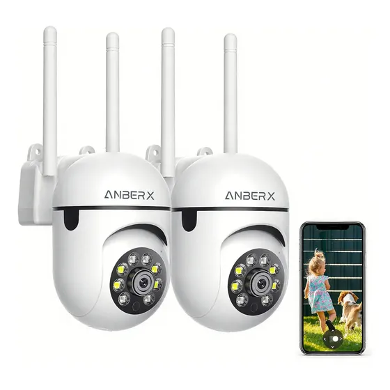 2pcs Cámara De Seguridad Anberx K1 Mini Wifi 4mp Hd Visión
