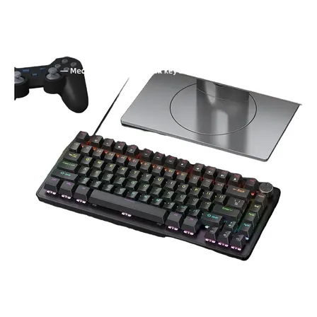 Teclado Mecánico K82 75% Cable Hot Swap Black Blue Switch Inglés Us