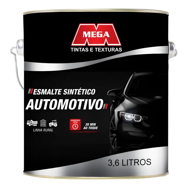 Tinta Esmalte Automotiva Cores Industriais 3,6 Litros Mega