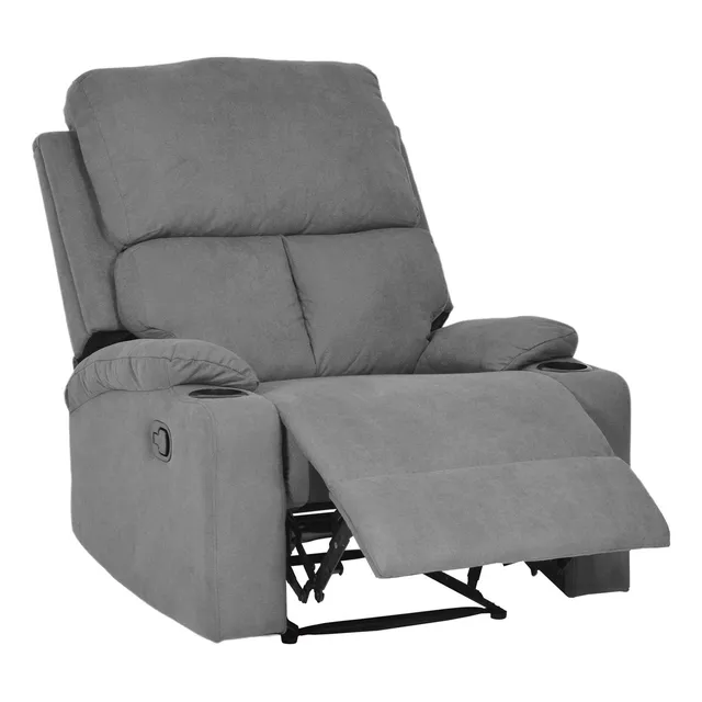 Sillón Reclinable Reposet Moderno Minimalista Sala Gris Diseño de la tela Liso