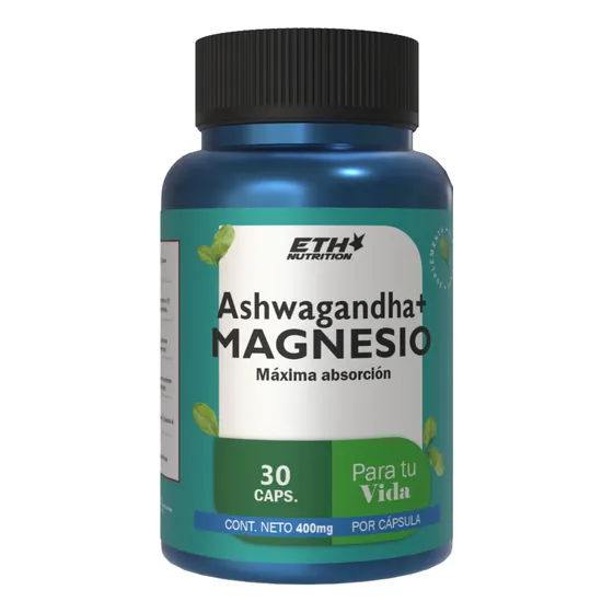 Ashwaganda + Magnesio Suplemento Natural Antiestress Sin Sabor