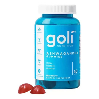 Novas Gomas ~ Goli Ashwagandha E Vitamina D, 60 Unidades, Novas Gomas ~ Goli Ashwagandha E Vitamina D, 60 Unidades,