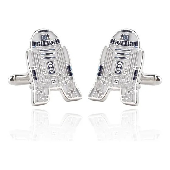 Colleras Gemelos Star Wars R2-d2 Arturito Traje Camisa Color Plateado