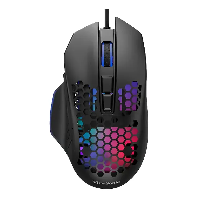 Mouse Gamer Viewsonic Mu910 6400 Dpi 9 Botones Usb Rgb Negro
