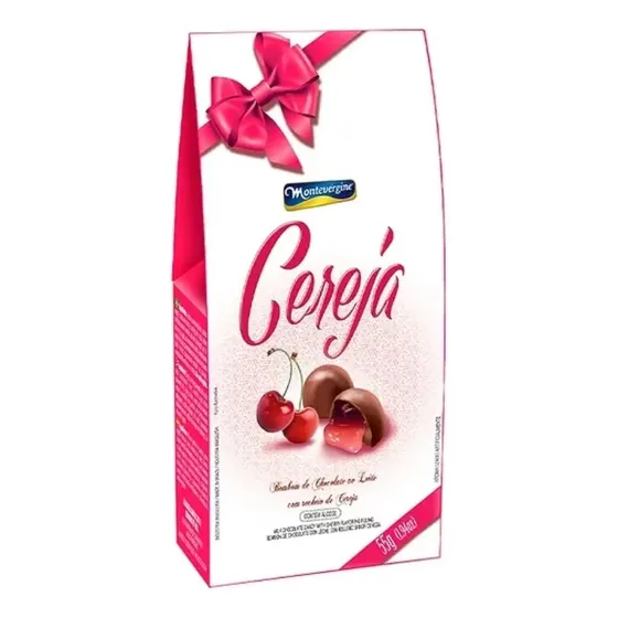 Bombom Chocolate Recheio De Cereja Montevergine 55g Atacado