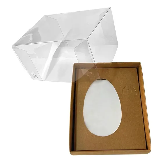 5 Caixas Meio Ovo Colher Páscoa 250g Kraft 14x17,5x8