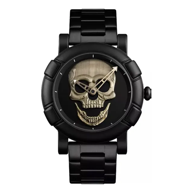 Reloj Casual Caballero Skmei 9178 Correa Metal Negro Bronce