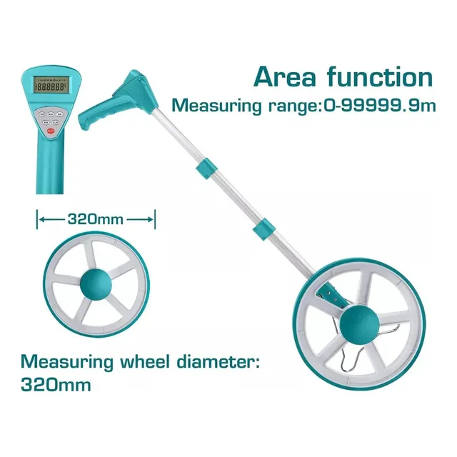 Odometro Topografo Medición Metro Pulgadas Digital Totaltool