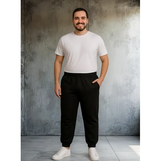 Calça De Moletom Jogger Plus Size Masculino Flanelado Estilo
