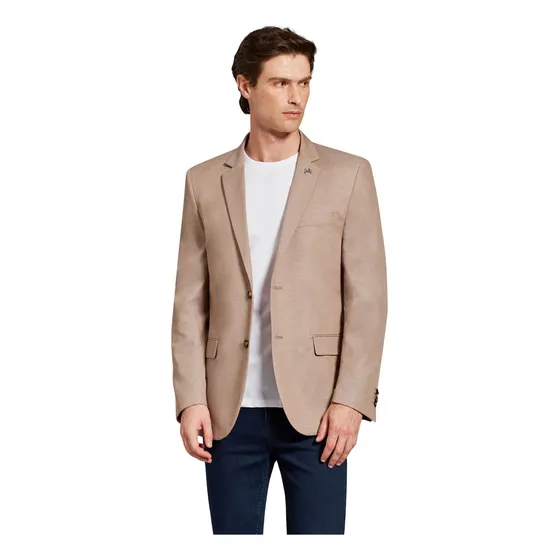 Saco Devré Lino Fantasía Slim Tostado Hombre 02d000168037