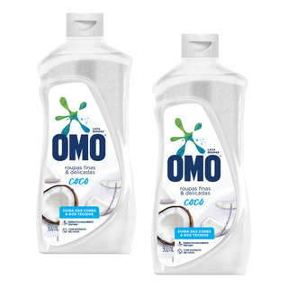 Sabão Lava Roupas Omo 900 Ml Coco Roupas Finas Kit 2 Und Sabão Lava Roupas Omo 900 Ml Coco Roupas Finas Kit 2 Und