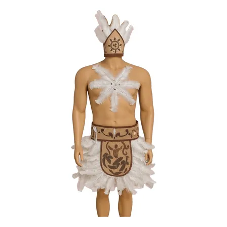 Traje Pascuense Hombre Adulto Plumas Reales Calidad Premium