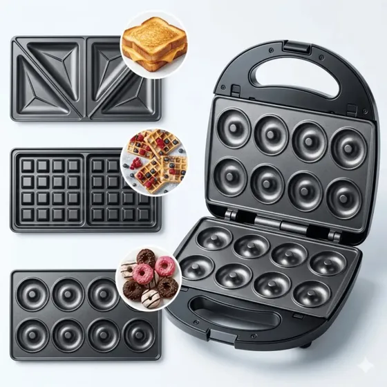 Sandwichera Electrica Donas Waflera 3 En 1 Antiadherente Trafolec Cocina Tostadora