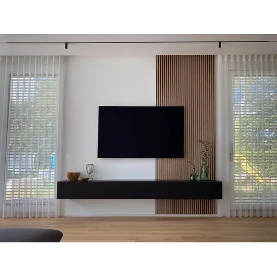 Racks Flotante Moderno Minimalista 4p + Wall Panel
