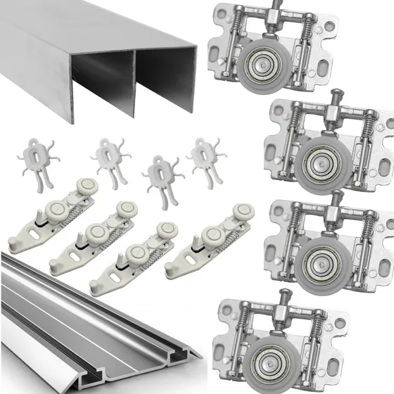 Trilho Porta Guarda Roupa Inteiro 2 Portas De Correr 1,95mt
