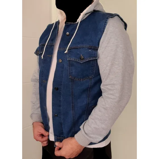 Chaqueta/chaleco D Jean Forro Ovejero Hombre Quitamangas