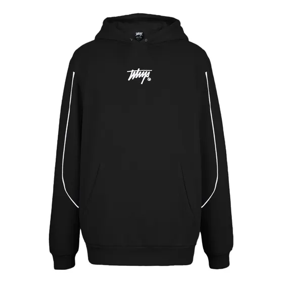 Polerón Whatup Hombre Hoodie Black Tiny Logo White
