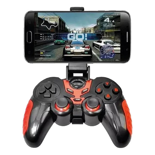 Gamepad Ha 7024 Inalambrico,   Negro C/rojoc. Neg Bluetooth