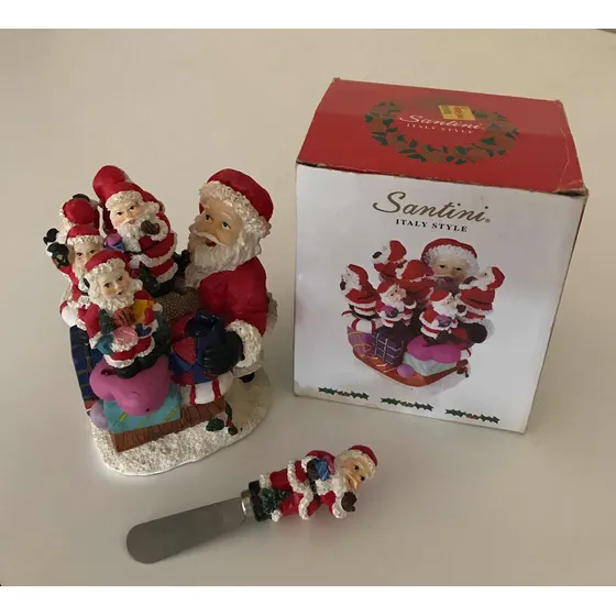 Espátulas Navideñas Para Untar, C/base De Santa, 4 Espátulas